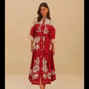 FARM Rio Red and White Floral Maxi Dress - hard to find